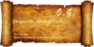 Ongerth Gothárd névjegykártya
